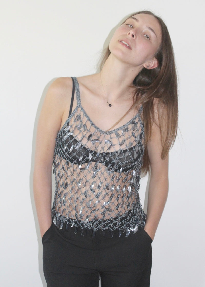 Top rete grigio, BLUME COLLECTION