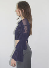 Load image into Gallery viewer, Maglia viola maniche voilant JEAN PAUL GAULTIER
