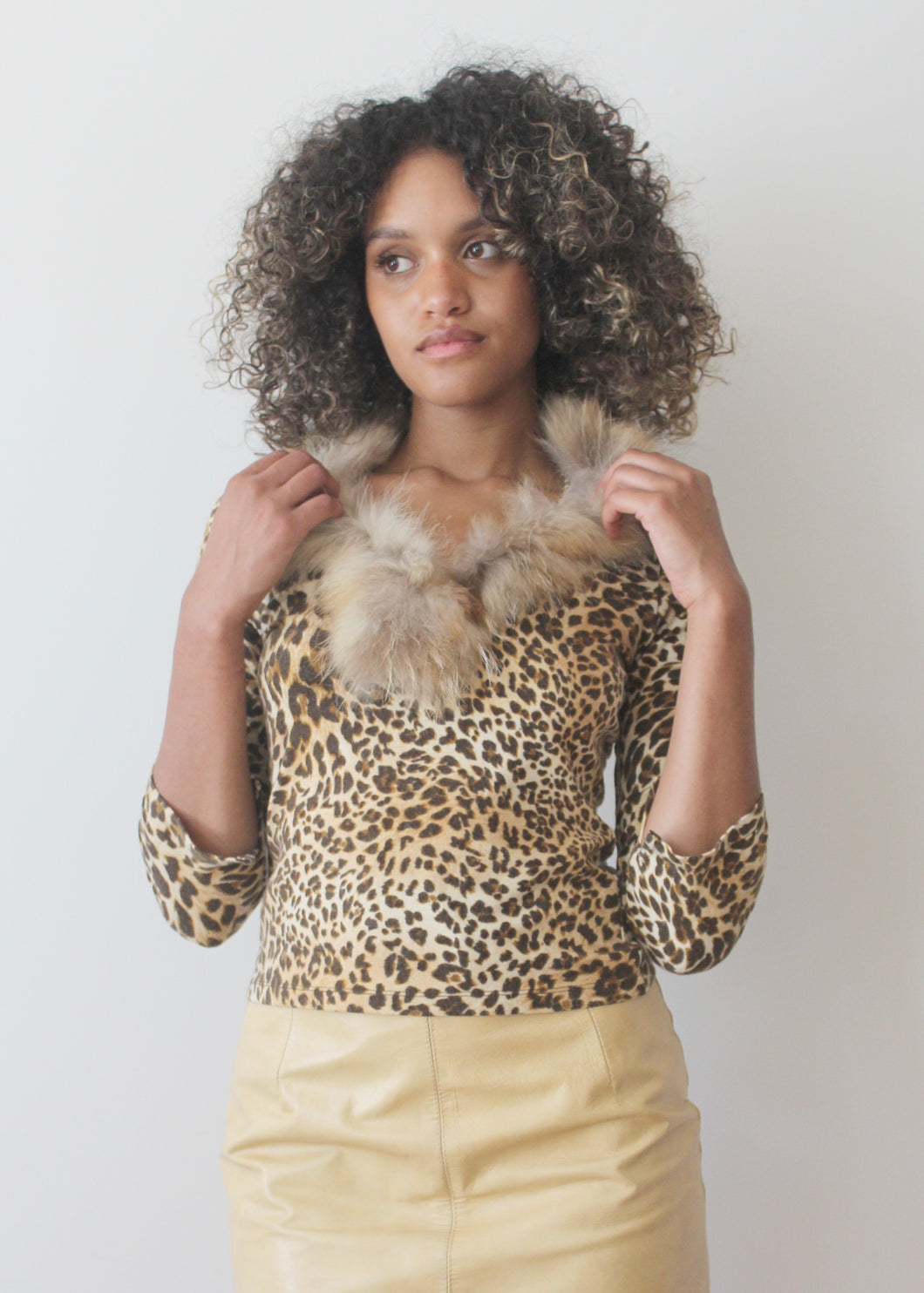 Maglia maculata collo pelliccia VINTAGE