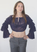 Load image into Gallery viewer, Maglia viola maniche voilant JEAN PAUL GAULTIER
