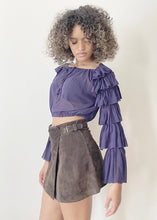 Load image into Gallery viewer, Maglia viola maniche voilant JEAN PAUL GAULTIER
