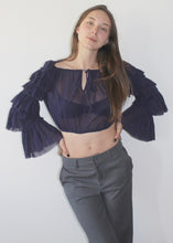 Load image into Gallery viewer, Maglia viola maniche voilant JEAN PAUL GAULTIER
