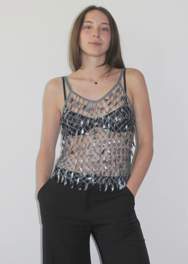 Top rete grigio, BLUME COLLECTION