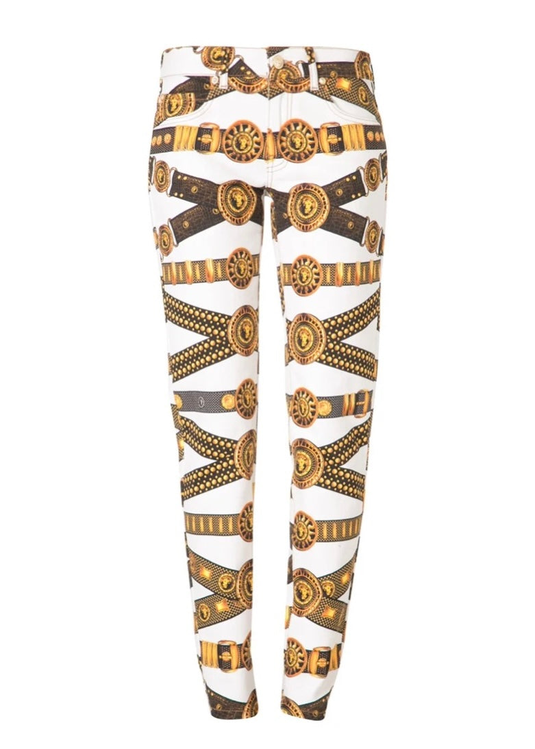 Jeans stampa dorata VERSACE