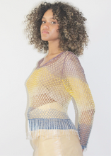 Load image into Gallery viewer, Maglia rete con perline e baguette D&amp;G
