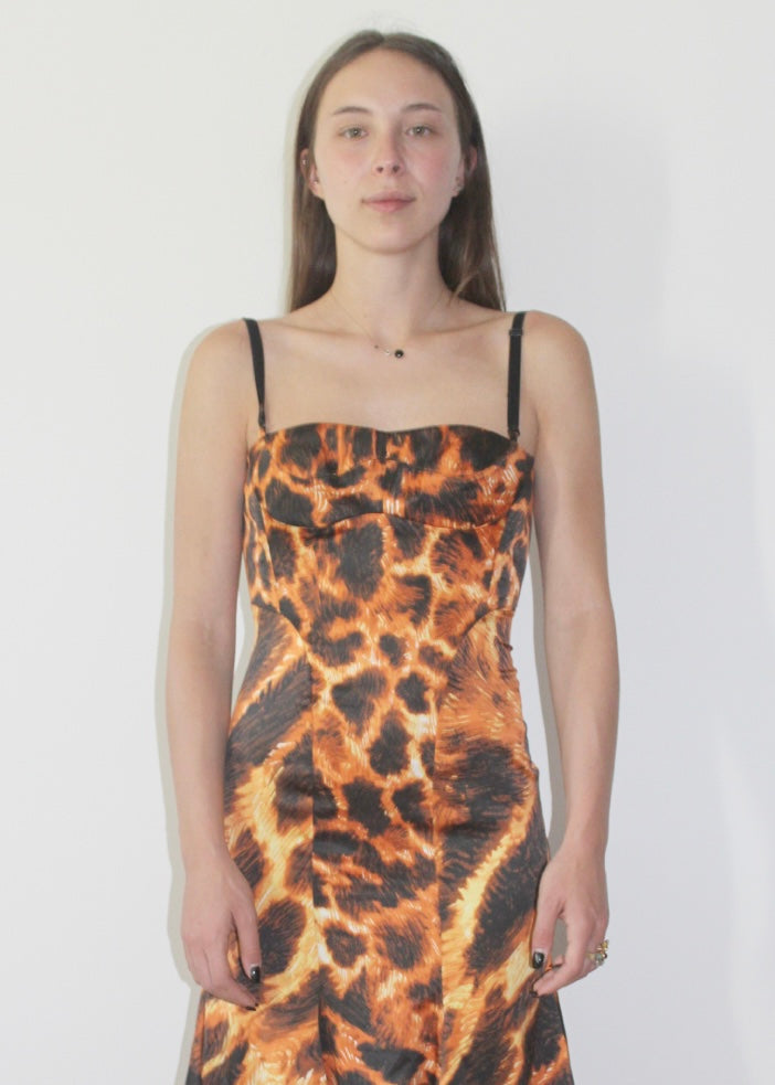 Abito corsetto animalier arancio JUST CAVALLI